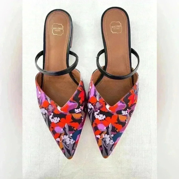 Malone Souliers Floral Mule Flats - Picture 1 of 7